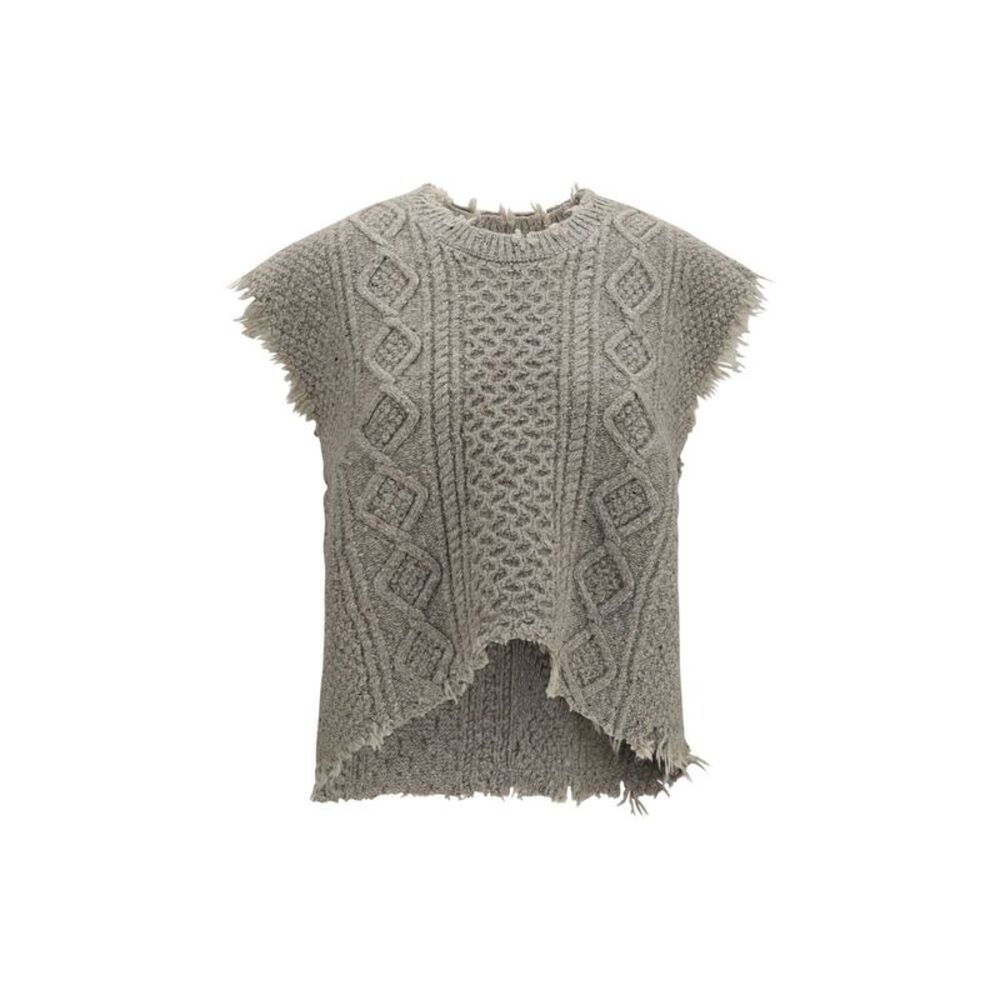 R13 Beige Wool Oves Aries Sleeveles Women's Sweater